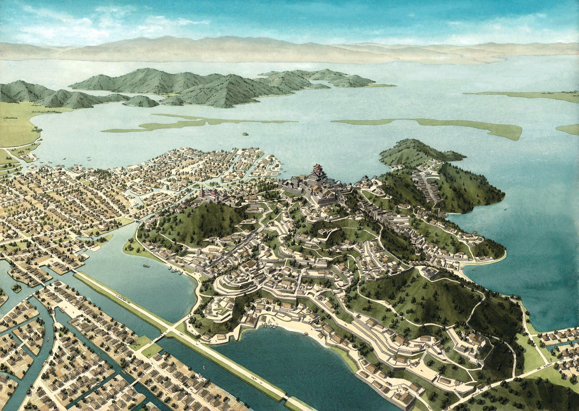 安土城俯瞰図